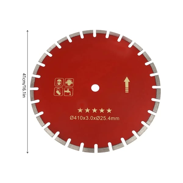 Betonsav - Diamantsav - Diamantskive 410 mm - 4000 W - Til beton og puds - Rød