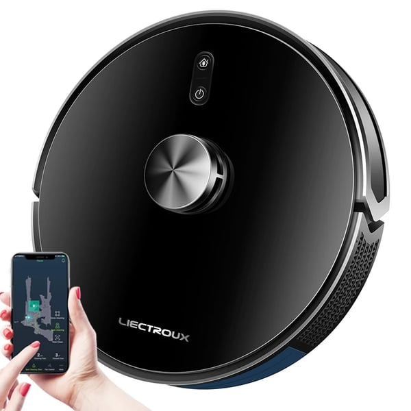 Robotstøvsuger - X6 - 6500Pa Sugstyrke - LDS Lasernavigation - 235 ml Vandtank - 400 ml Støvbeholder - 5 Kort - Hvid