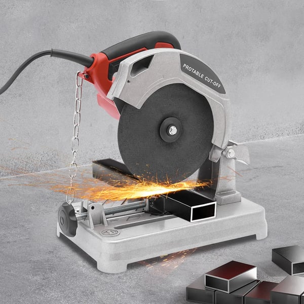 Elektrisk bordsav - Rundsav 18,5 cm - 1200 W - 5200 o/min - 0–45° geringsvinkel - EU‑stik - Ren kobbermotor - Rød