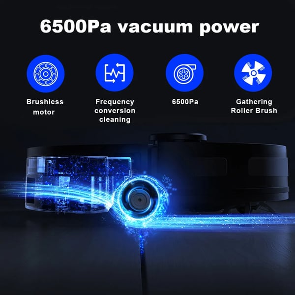 LiDAR robotti-imuri - M70 Pro - Itsetyhjentyvä 3L pölysäiliö - Imuteho 6500Pa - Monikerroskartat - Käyttöaika 175 min - Viininpunainen