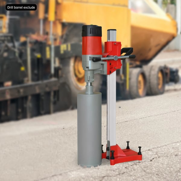 Kerneboremaskine til beton - Borrig med stativ - 2300 W - Ø op til 165 mm - Børsteløs motor - Løft 60 cm - Vandslange 3,5 m - EU-stik - Rød
