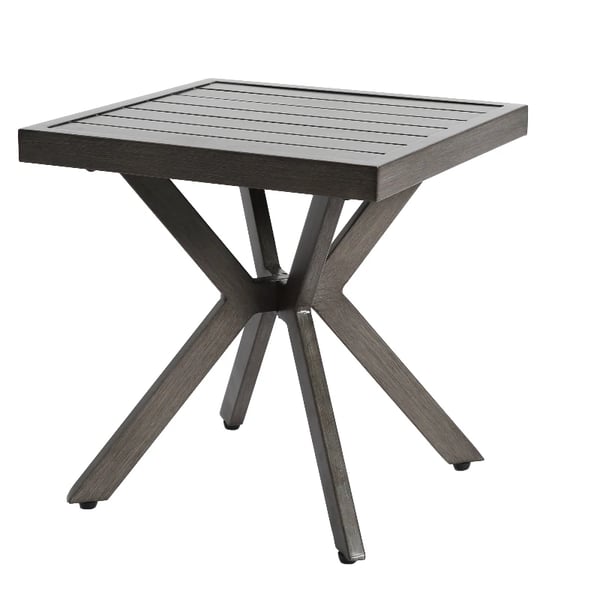Udendørs bord - Sidebord/aflægningsbord i aluminium - Firkantet - Vejrbestandigt - Let at vedligeholde - Til terrasse, have og pool