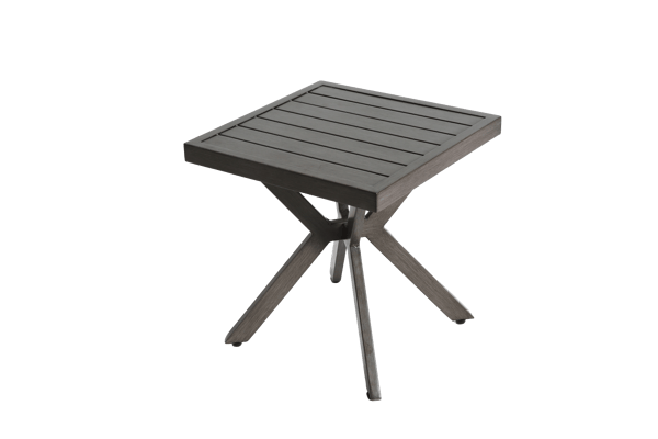 Udendørs bord - Sidebord/aflægningsbord i aluminium - Firkantet - Vejrbestandigt - Let at vedligeholde - Til terrasse, have og pool