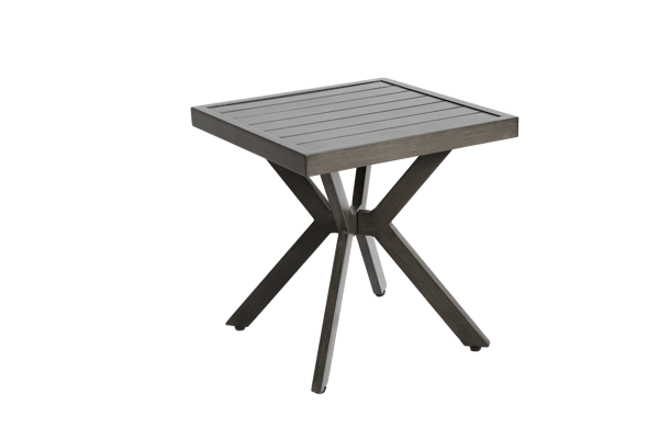 Udendørs bord - Sidebord/aflægningsbord i aluminium - Firkantet - Vejrbestandigt - Let at vedligeholde - Til terrasse, have og pool