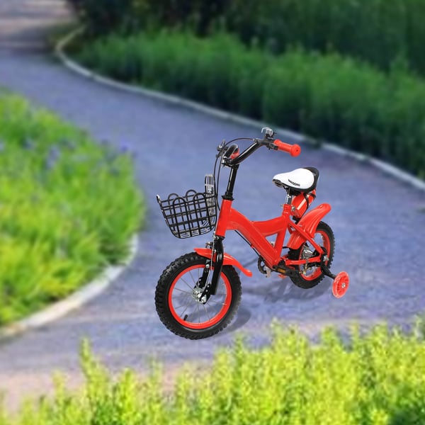 Børnecykel, 12 tommer, rød, til børn 2–4 år