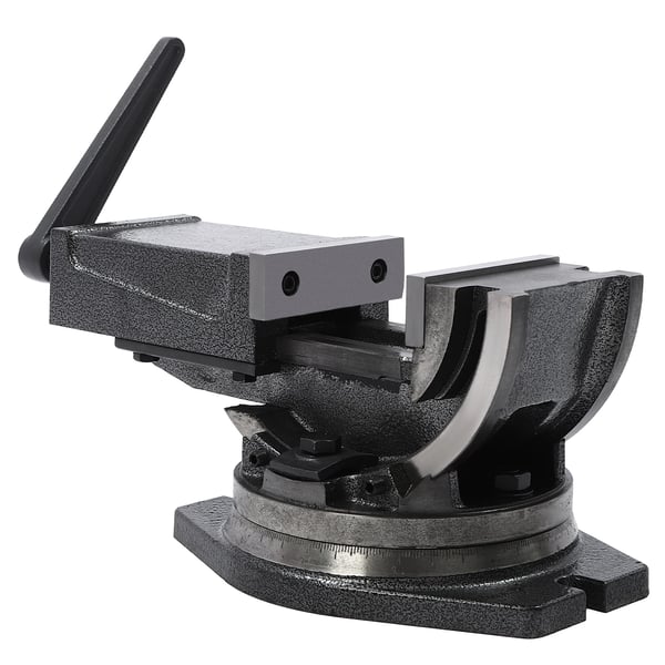 Borrmaskinsskruvstycke - Tiltbart skruvstycke - Segjärn - 10 cm - Max klämkraft 19 kN - Kraftig - Blå