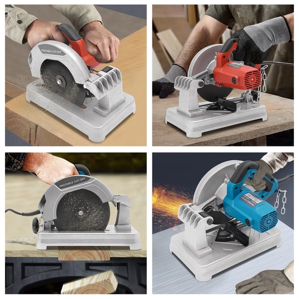 Sähköinen metallikatkaisusaha - Katkaisusaha/Pyörösaha - 1200 W - 185 mm terä - 0–45° kulmasäätö - 50 mm leikkuusyvyys - EU-pistoke - Punainen