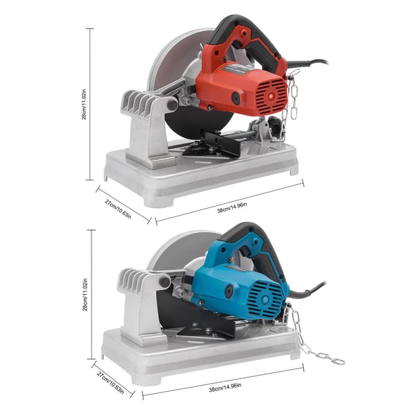 Sähköinen metallikatkaisusaha - Katkaisusaha/Pyörösaha - 1200 W - 185 mm terä - 0–45° kulmasäätö - 50 mm leikkuusyvyys - EU-pistoke - Punainen