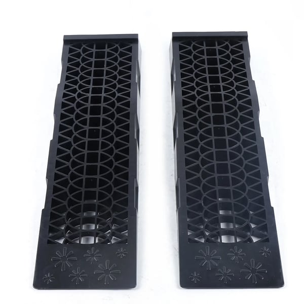 Bilramper 2 stk - Opkørselsramper til bil/lastbil - Kapacitet 3 t (3000 kg) - Hård PP-plast - Mål 695×200×80 mm - Sort