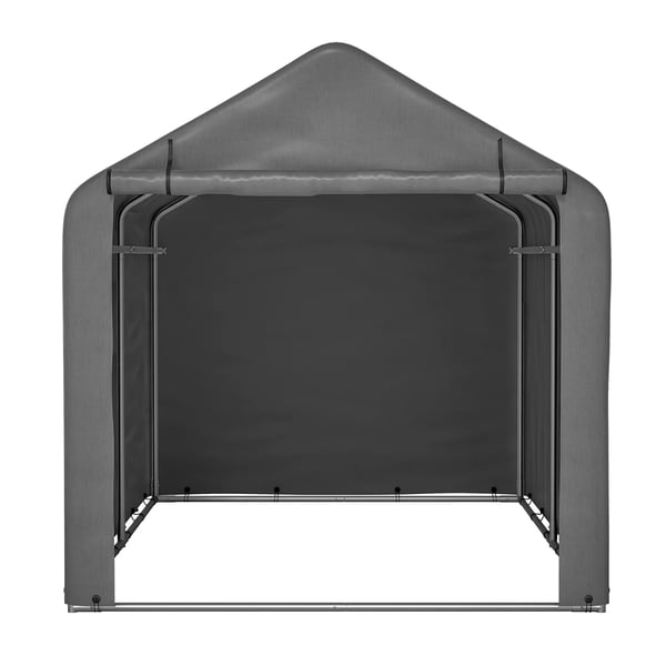 Cykelgarage Udendørs - Opbevaringstelt - 244x241x217 cm - Vandtæt - Nylon - Stålramme - Rulleport - Helårs - Multifarvet