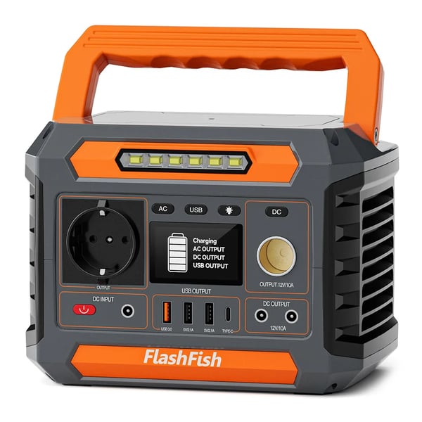 Kannettava virtalähde - P66-300W - 230,88Wh - 300W AC (600W huippu) - 220V EU‑pistorasia - USB QC3.0 & Type‑C - Natriumioniakku - Musta