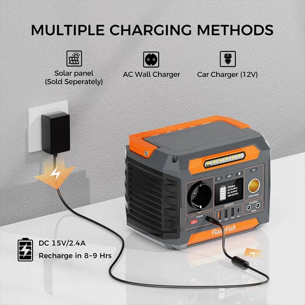 Kannettava virtalähde - P66-300W - 230,88Wh - 300W AC (600W huippu) - 220V EU‑pistorasia - USB QC3.0 & Type‑C - Natriumioniakku - Musta