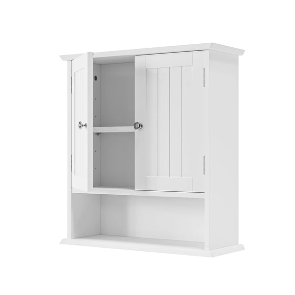 Badeværelsesskab - Underskab - Under 60 cm - 2 Døre - MDF og Spånplade - Samling Kræves - Uden Bordplade og Spejl - Moderne Design - Hvid