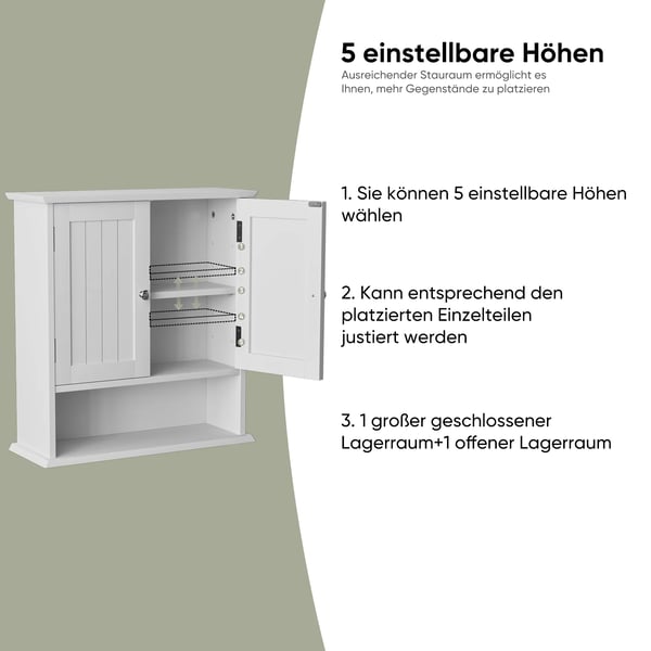 Badeværelsesskab - Underskab - Under 60 cm - 2 Døre - MDF og Spånplade - Samling Kræves - Uden Bordplade og Spejl - Moderne Design - Hvid