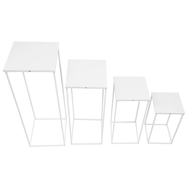 Blomsterstativer til bryllup - Sæt med 4 - Stålrør - Bæreevne 10–15 kg pr. stativ - DIY dekoration - Hvid