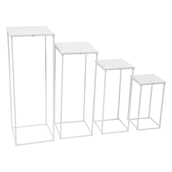 Blomsterstativer til bryllup - Sæt med 4 - Stålrør - Bæreevne 10–15 kg pr. stativ - DIY dekoration - Hvid