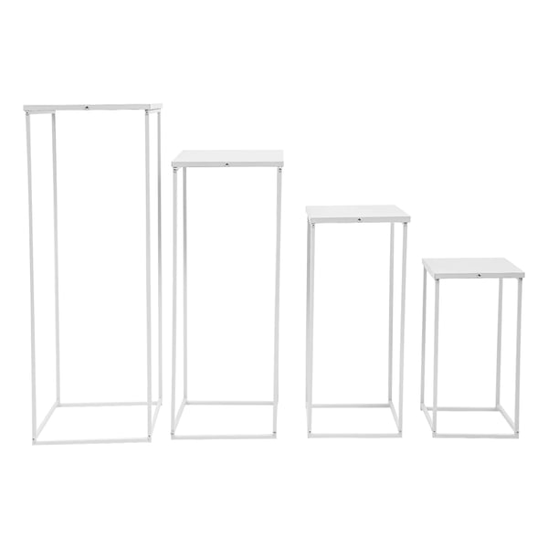 Blomsterstativer til bryllup - Sæt med 4 - Stålrør - Bæreevne 10–15 kg pr. stativ - DIY dekoration - Hvid