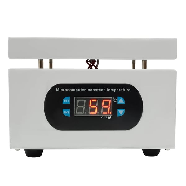 Konstant temperatur forvarmeplade - Mikrocomputer-styret lodde-preheater - 500W - Til BGA/SMD - EU-stik - Aluminiumlegering - Sølv