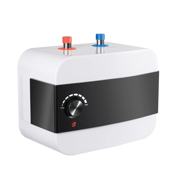 Elektrisk vandvarmer - Væghængt 6 L rektangulær - 1500 W - IPX4 - 220 V EU-stik - Justerbar temperatur - Opvarmningstid 8–15 min - Hvid