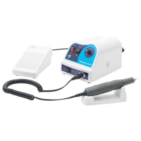 Hammaslaboratorion mikromoottori N8 - Sähköinen kiillotus- ja hiomakone - 80 W - 0–45000 rpm - 2,35 mm istukka - EU-pistoke - Valkoinen