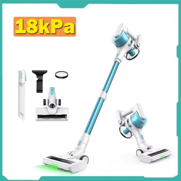 S6 - Akkukäyttöinen varsi-imuri - Teho 120 W - Imuteho 18 kPa - Käyttöaika 40 min - Pölysäiliö 1 l - HEPA-suodatus 5 vaihetta - Valkoinen