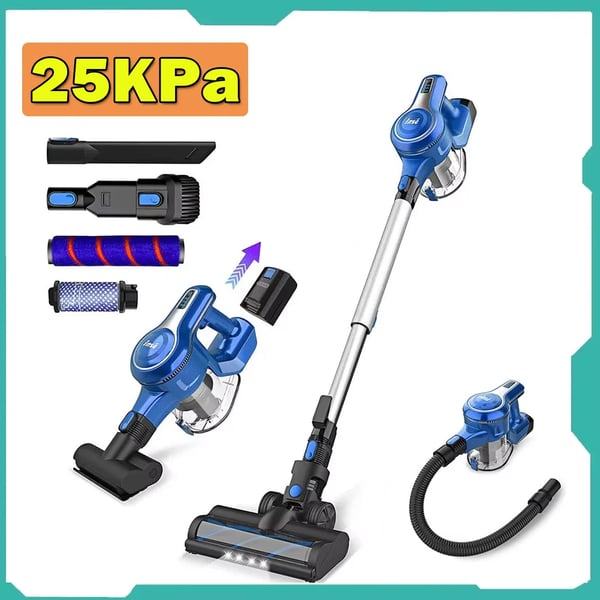 S6 - Johdoton varsi-imuri - Harjaton 250 W Moottori - Jopa 25 kPa Imuteho, 2 Tilaa - Jopa 40 min Akunkesto (20 min Teho) - Valkoinen