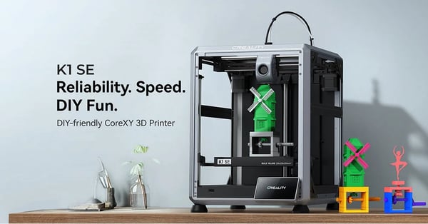 K1 Se - 3D-tulostin - CoreXY - Tulostusnopeus ≤600 mm/s - Tulostusalue 220×220×250 mm - Automaattinen tasoitus - Wi‑Fi & USB - Valkoinen