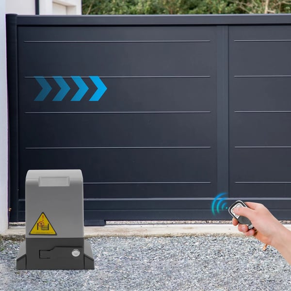Automatisk Skydeportsåbner - 370 W Elektrisk Motor - Fjernbetjening - Udendørs - Sort