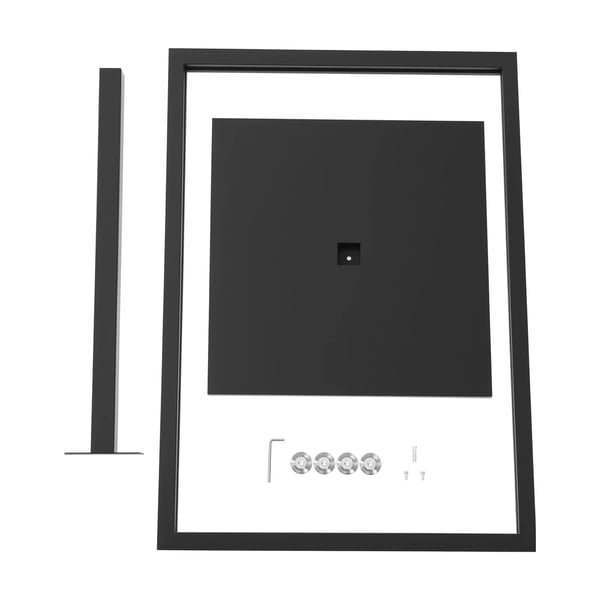 Plakatstander - Gulvstående skiltestander - Ramme 90×65 cm - Totalhøjde 160 cm - Indendørs/Udendørs - Jern - Justerbare fødder 1 cm - Sort