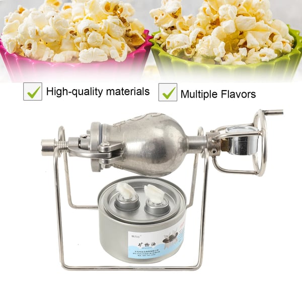 Popcornmaskine - Manuel popcorngryde - Rustfrit stål - Til komfur og åben flamme - Tyk bund - Mini