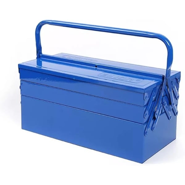 Metallinen työkalulaatikko - 5 Osastoa - Rauta - Kestävä ja Vedenpitävä - 40 x 20 x 21 cm - Sininen
