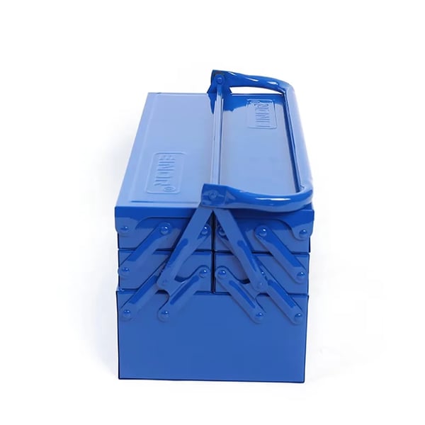 Metallinen työkalulaatikko - 5 Osastoa - Rauta - Kestävä ja Vedenpitävä - 40 x 20 x 21 cm - Sininen