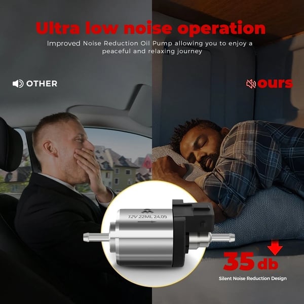 Kannettava diesel-ilmalämmitin - 8 kW 12V/24V - Bluetooth ja kaukosäädin - Pinta-ala 20–25 m² - Säiliö 10 l - Hiljainen 35 dB - Musta