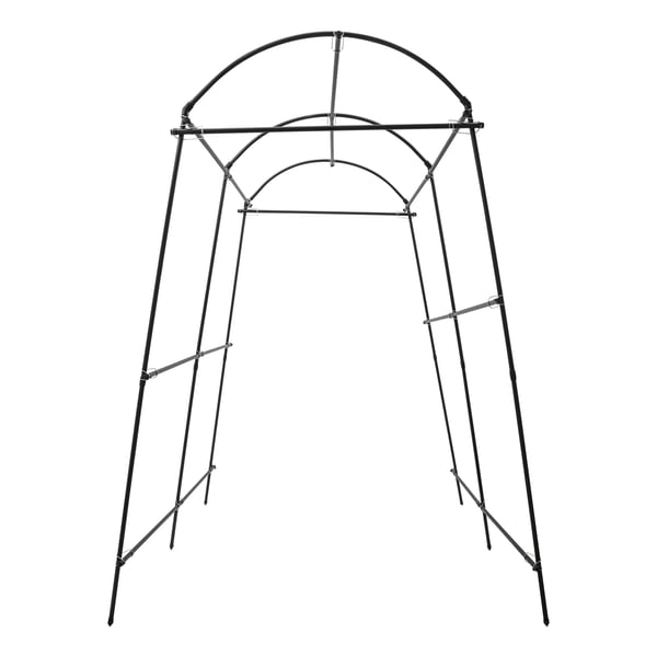 Spaljé för klätterväxter - Trädgårdstunnel med nät - 1,15×1,83×2,3 m - Justerbar bredd 1,1–1,8 m - Rör Ø19,2 mm - Q195-stål + PP - Svart
