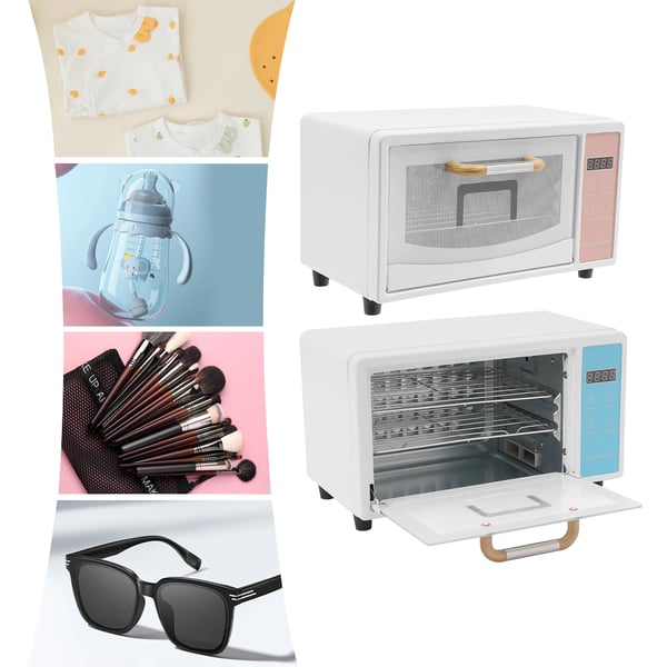 Multifunktionell sterilisator, rektangulärt desinfektionsskåp, för tandborstar, nagelverktyg och smycken, rosa