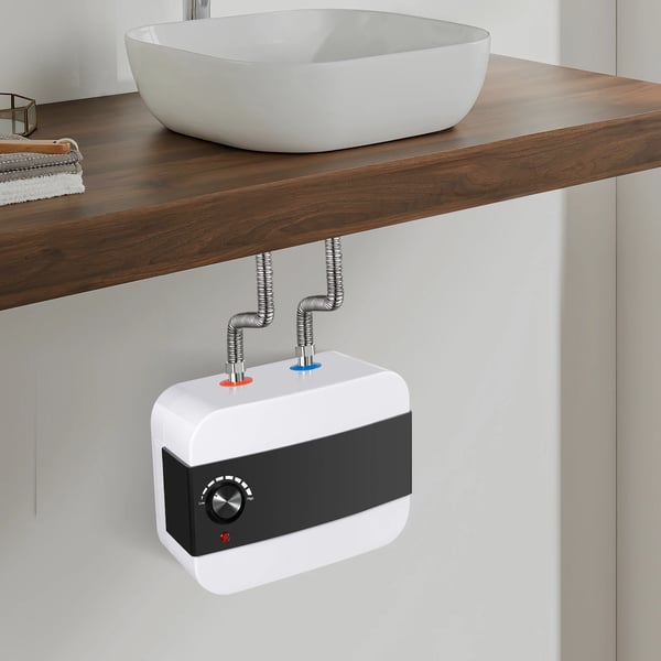 Elektrisk gennemstrømsvandvarmer - 6 l - 1500 W - IPX4 - Hurtig opvarmning - Temperaturstyring 30–65 °C