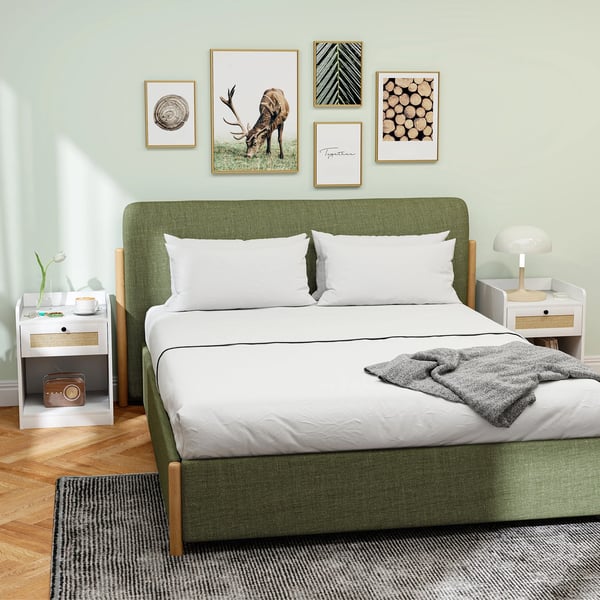 Sängbord - Nattduksbord - Minimalistisk Modern Design - Marockanskt Inspirerad Stil - Med Låda - 40×40×53 cm - Vit