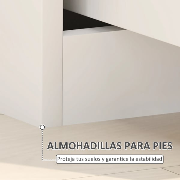 Sängbord/Nattduksbord - Med lådor - Modern minimalistisk - Blank front - 40×40×48 cm - Vit