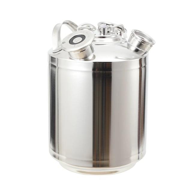 Rensefat til fadøl - Rengøringstank - 10 L - Rustfrit stål - Tæt og bærbar - Med Keg Spear