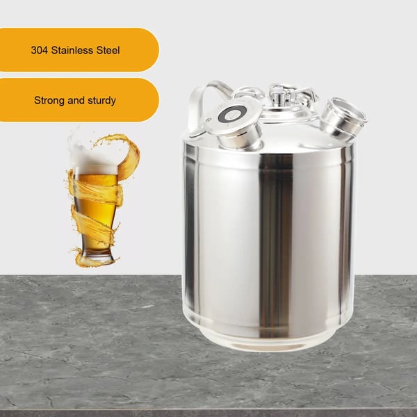 Rensefat til fadøl - Rengøringstank - 10 L - Rustfrit stål - Tæt og bærbar - Med Keg Spear