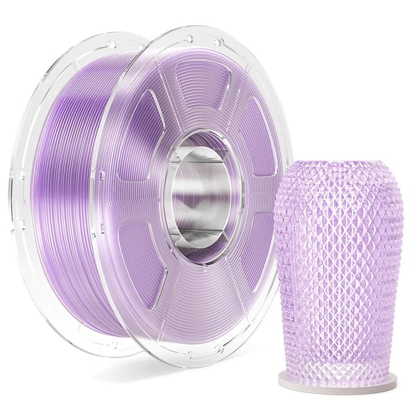 3D-tulostinfilamentti - PETG Korkeanopeuksinen Läpinäkyvä - 1 kg - 30–600 mm/s - 230–250 °C - Vaaleanvioletti 3D-tulostinfilamentti - PETG Korkeanopeuksinen Läpinäkyvä - 1 kg - 30–600 mm/s - 230–250 °C - Vaaleanvioletti