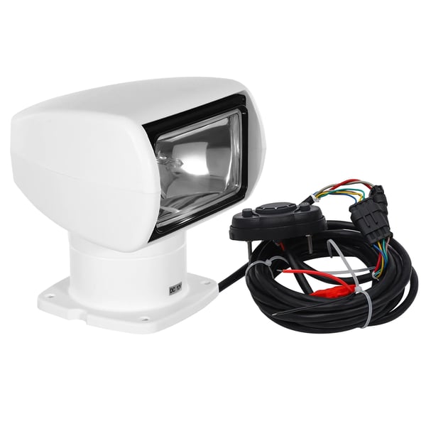 Marin sökstrålkastare - Fjärrstyrd båtstrålkastare - 2500 Lumen - Räckvidd 800 m - 5 m Kabel - 12 V DC - 100 W - Vit