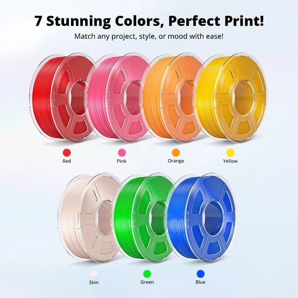 PLA 3D-printerfilament - 1,75 mm - 1 kg Spole - ±0,02 mm Tolerance - 50–600 mm/s - 190–260°C Dyse - Varmebed 50–60°C - Hvid
