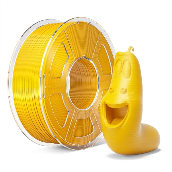 PLA 3D-printerfilament - Spole 1 kg - Diameter 1,75 mm ±0,02 mm - Hastighed 50–600 mm/s - Temperatur 190–260 °C - Varmebord 50–60 °C - Gul