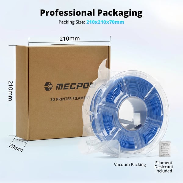 PLA 3D-printerfilament - 1 kg spole, 1,75 mm ±0,02 mm - Høj Hastighed 50–600 mm/s - Printtemperatur 190–260 °C - Varmebed 50–60 °C - Orange