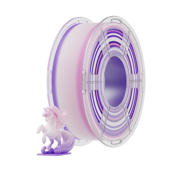 PLA Filament - 3D-printerfilament - Rainbow 1 kg - 200–240°C, varmebed 50–60°C - 50–200 mm/s - Farveskift hver 100 g - Orange