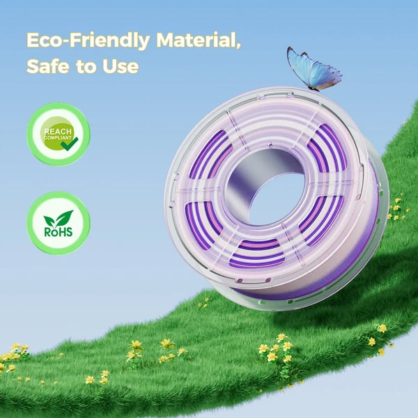 PLA Filament - 3D-printerfilament - Rainbow 1 kg - 200–240°C, varmebed 50–60°C - 50–200 mm/s - Farveskift hver 100 g - Orange