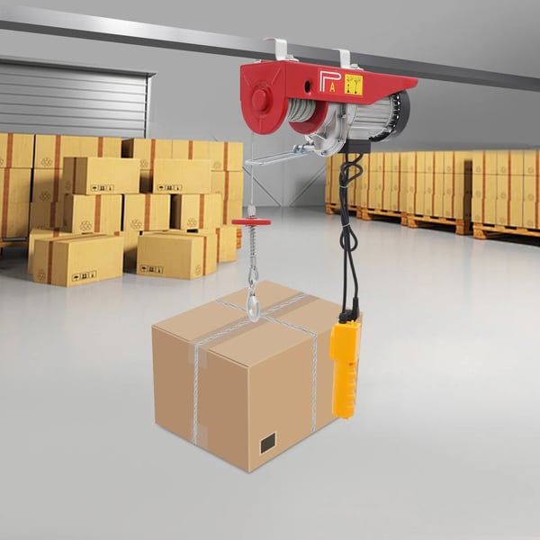 Elektrisk talje - Kabelspil - 220 V - 1300 W - Løftekapacitet 800 kg - Til garage lagre fabrikker - Rød