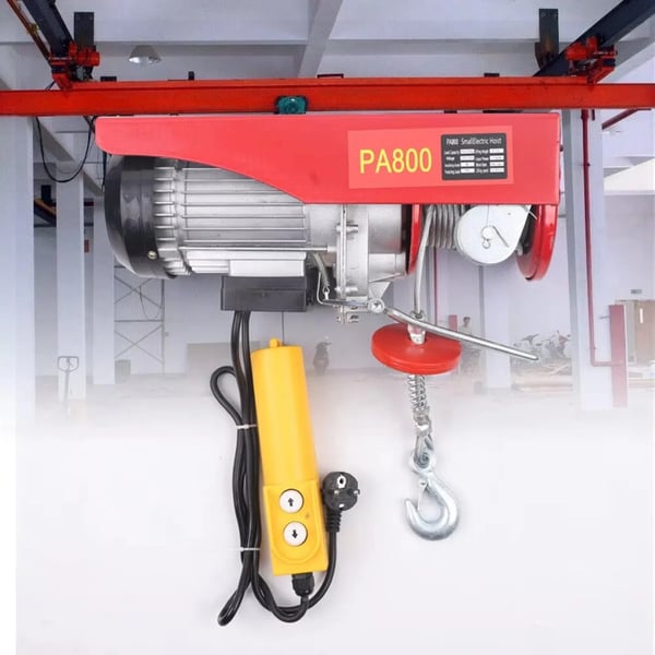 Elektrisk talje - Kabelspil - 220 V - 1300 W - Løftekapacitet 800 kg - Til garage lagre fabrikker - Rød