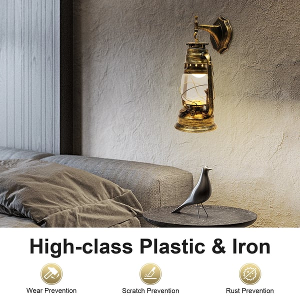 Seinävalaisin - Seinälamppu - LED 3 W (Mukana) - E27-kanta - Jännite 220 V DC - Korkeus 38 cm - Rauta/Muovi - Ei himmennettävä